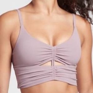 ATHLETA dusty purple cutout crop top activewear sports bra